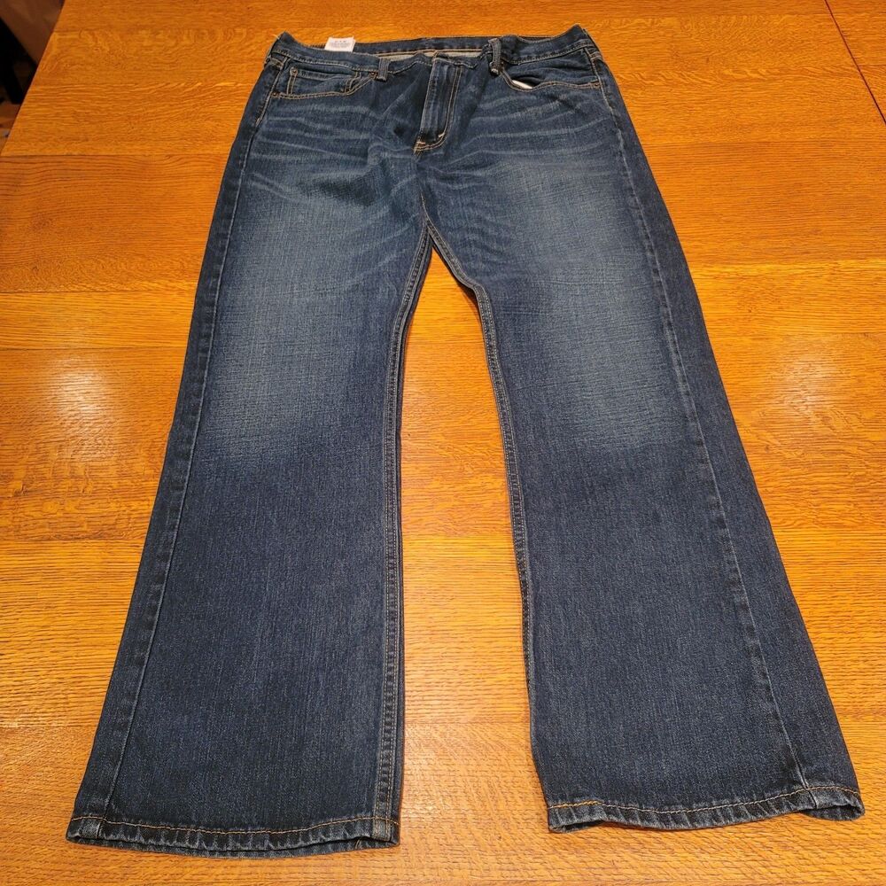 Levis 527 Slim Bootcut Mens Blue Denim Jeans 36x32 100% Cotton